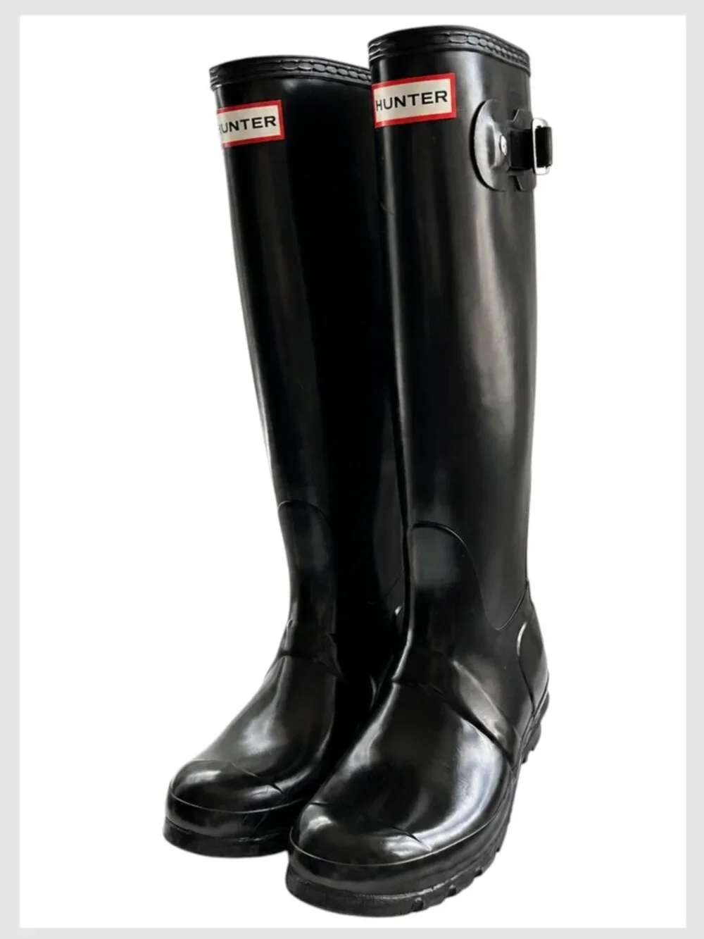 Hunter Rain Boots Black Original Tall Gloss US 6